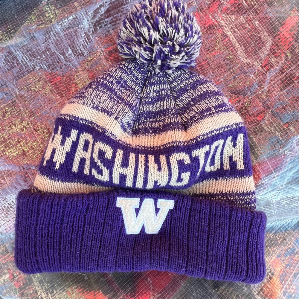 Purple and White Kids Beanie